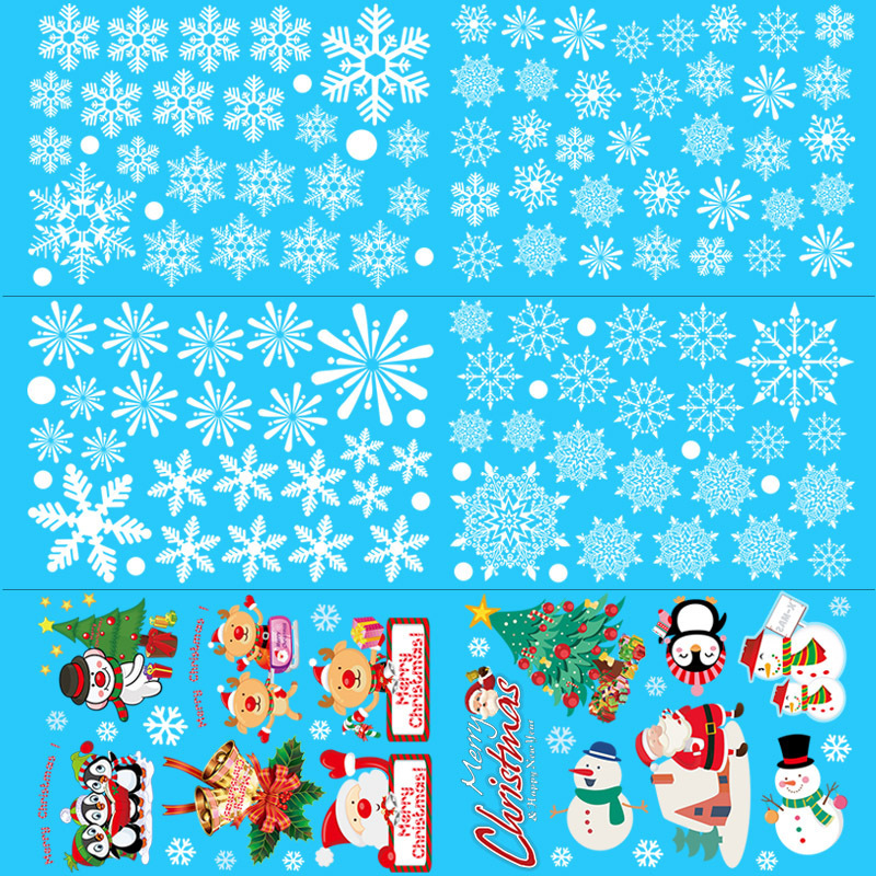 Snowflake Window Decal - Christmas Window Cling Sticker Santa Claus
