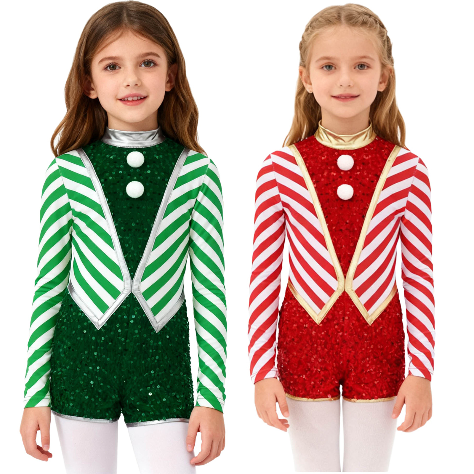 Kids Girls Long Sleeve Sequin  – Elf Costume Christmas Bewertung und Preis