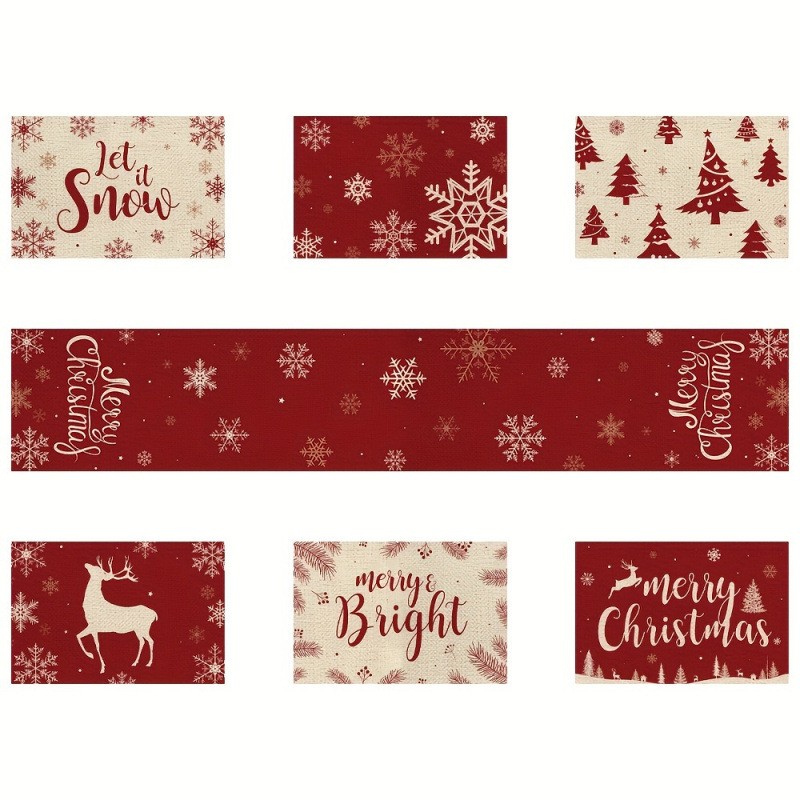 7-Piece Christmas Placemat and – Christmas Table Runner Bewertung und Preis