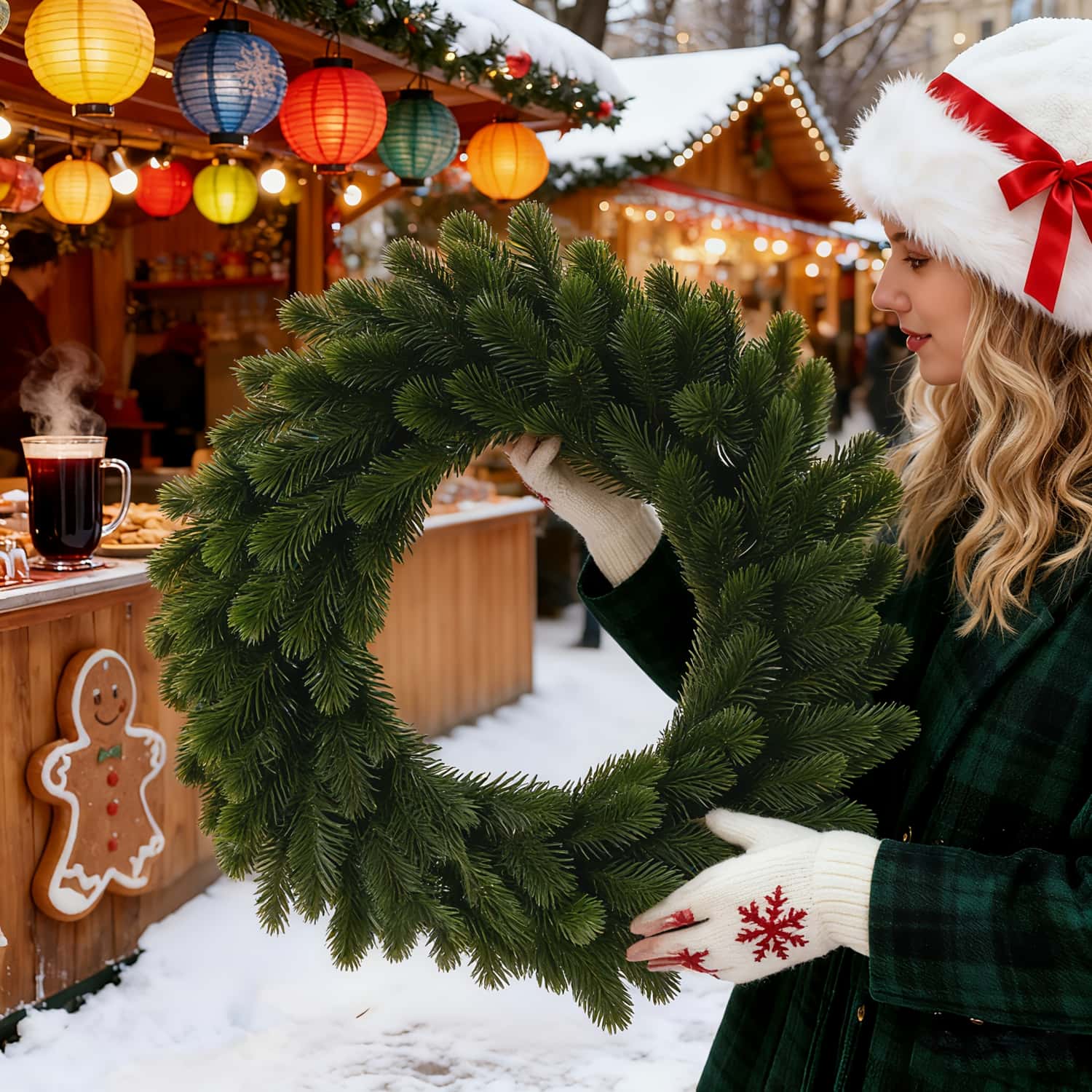 1pc Artificial Christmas Wreat – Christmas Wreath Fake Bewertung und Preis