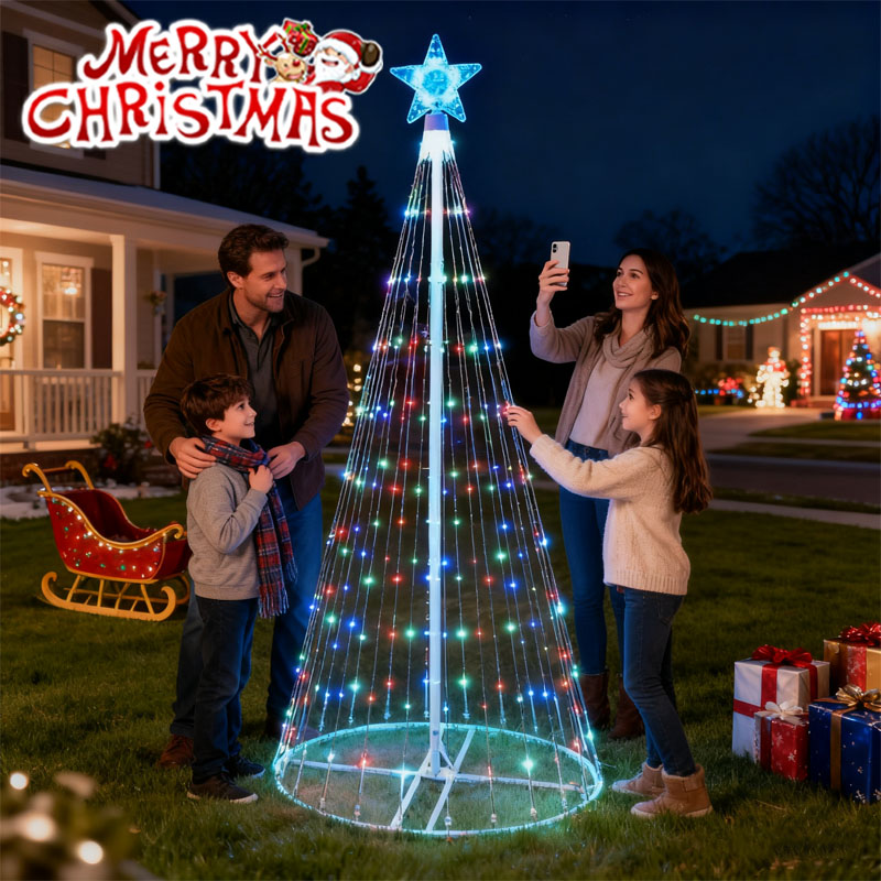 Solar-Powered LED Waterfall St – Star Tree Topper Bewertung und Preis