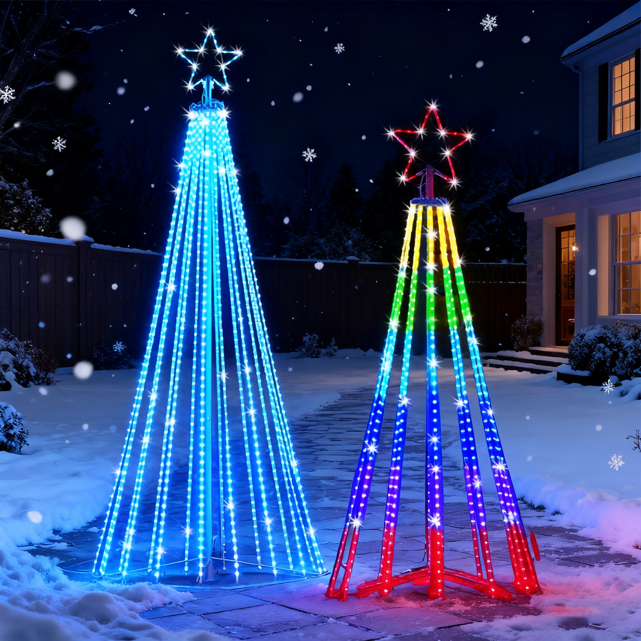 Solar-Powered LED Waterfall St – Star Tree Topper Bewertung und Preis