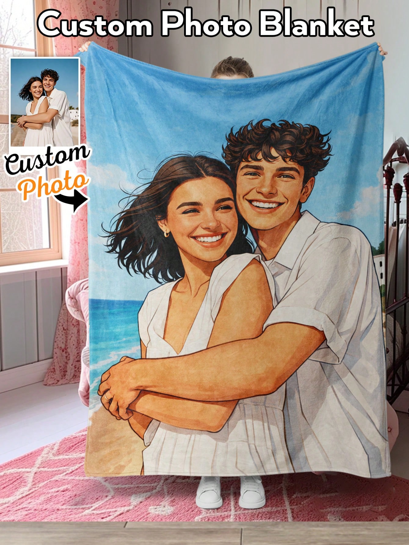 Custom AI Style Photo Blanket  – Christmas Throw Blanket Bewertung und Preis