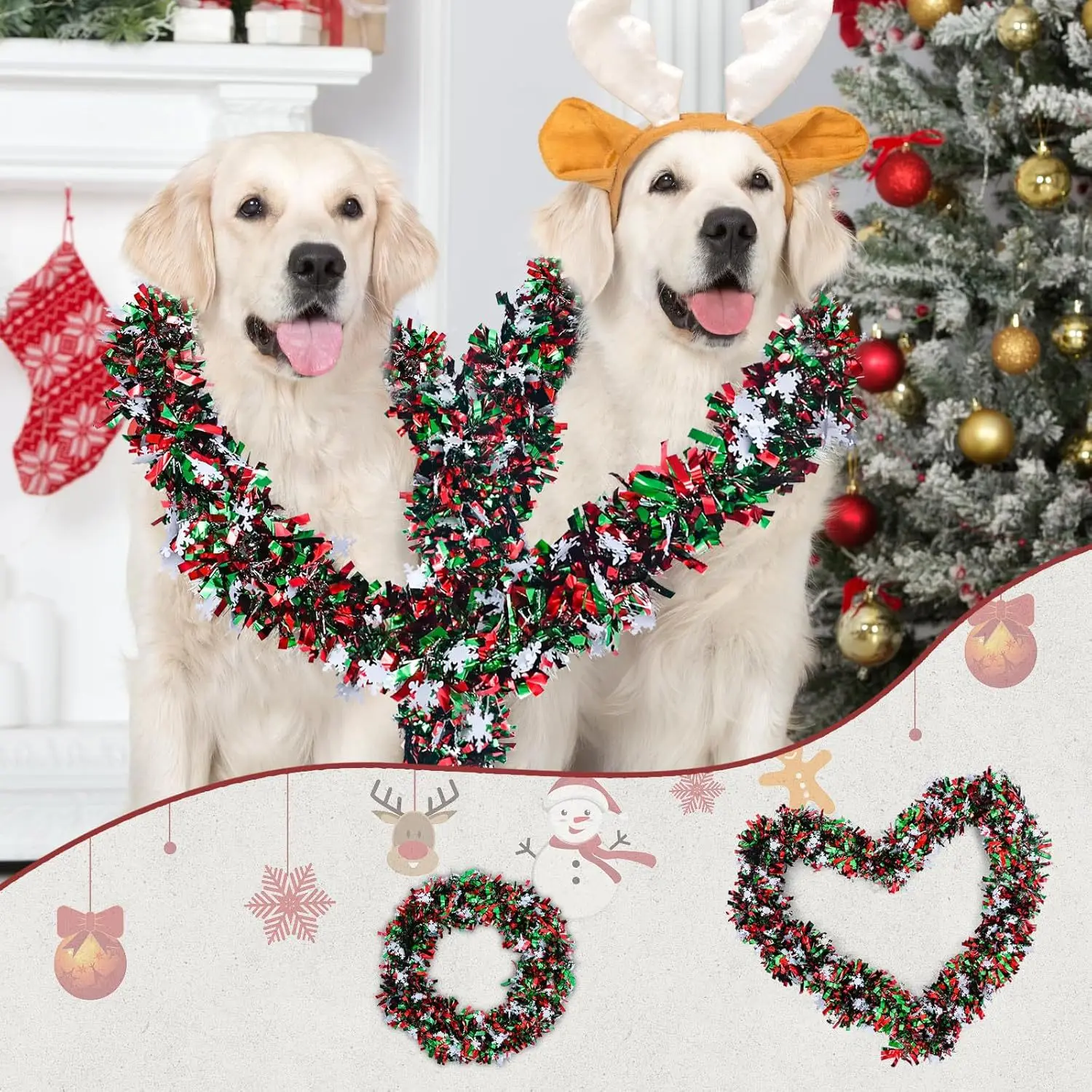 2M Christmas Snowflake Tinsel  – Tinsel Garland Decoration Bewertung und Preis