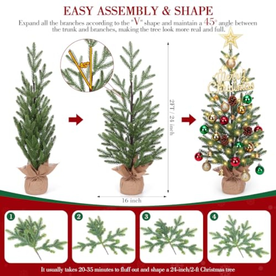 2FT Mini Christmas Tree, Table – Christmas Tree Artificial Bewertung und Preis