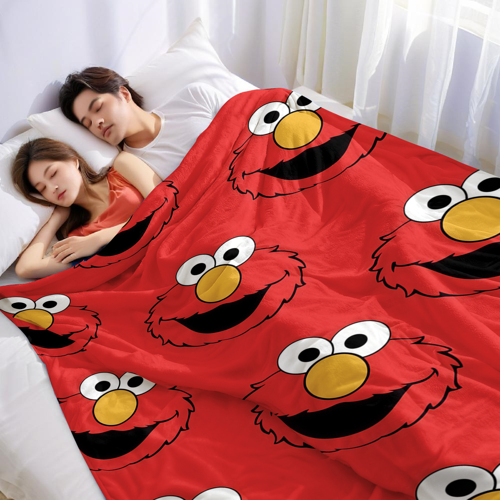 Elmo Face Cartoon Anime Print  – Christmas Throw Blanket Bewertung und Preis