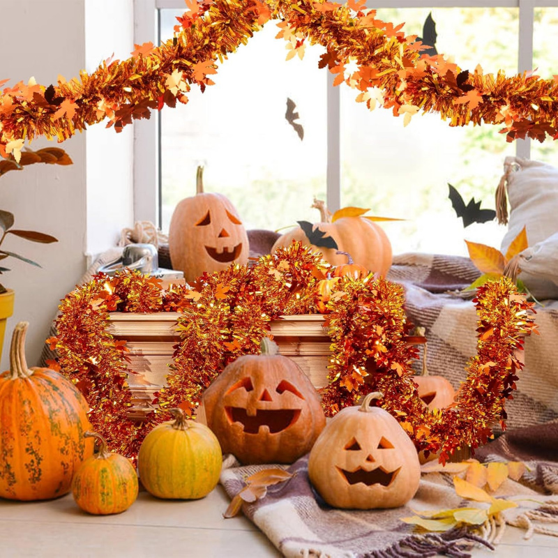 2pcs Thanksgiving Fall Maple L – Tinsel Garland Decoration Bewertung und Preis
