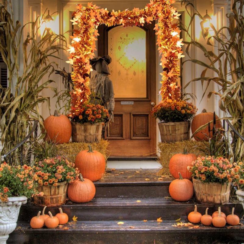 2pcs Thanksgiving Fall Maple L – Tinsel Garland Decoration Bewertung und Preis