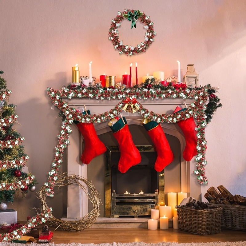 2M Red Green Christmas Tinsel  – Tinsel Garland Decoration Bewertung und Preis
