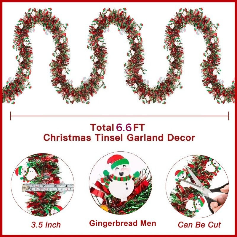2M Red Green Christmas Tinsel  – Tinsel Garland Decoration Bewertung und Preis