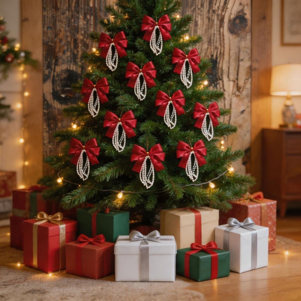 12pcs Set Christmas Tree Bows  – Gift Box Wrap Set Bewertung und Preis