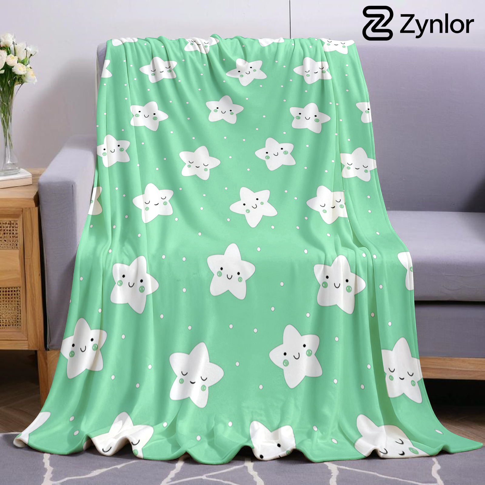Mint Green Cute Star Lightweig – Christmas Throw Blanket Bewertung und Preis