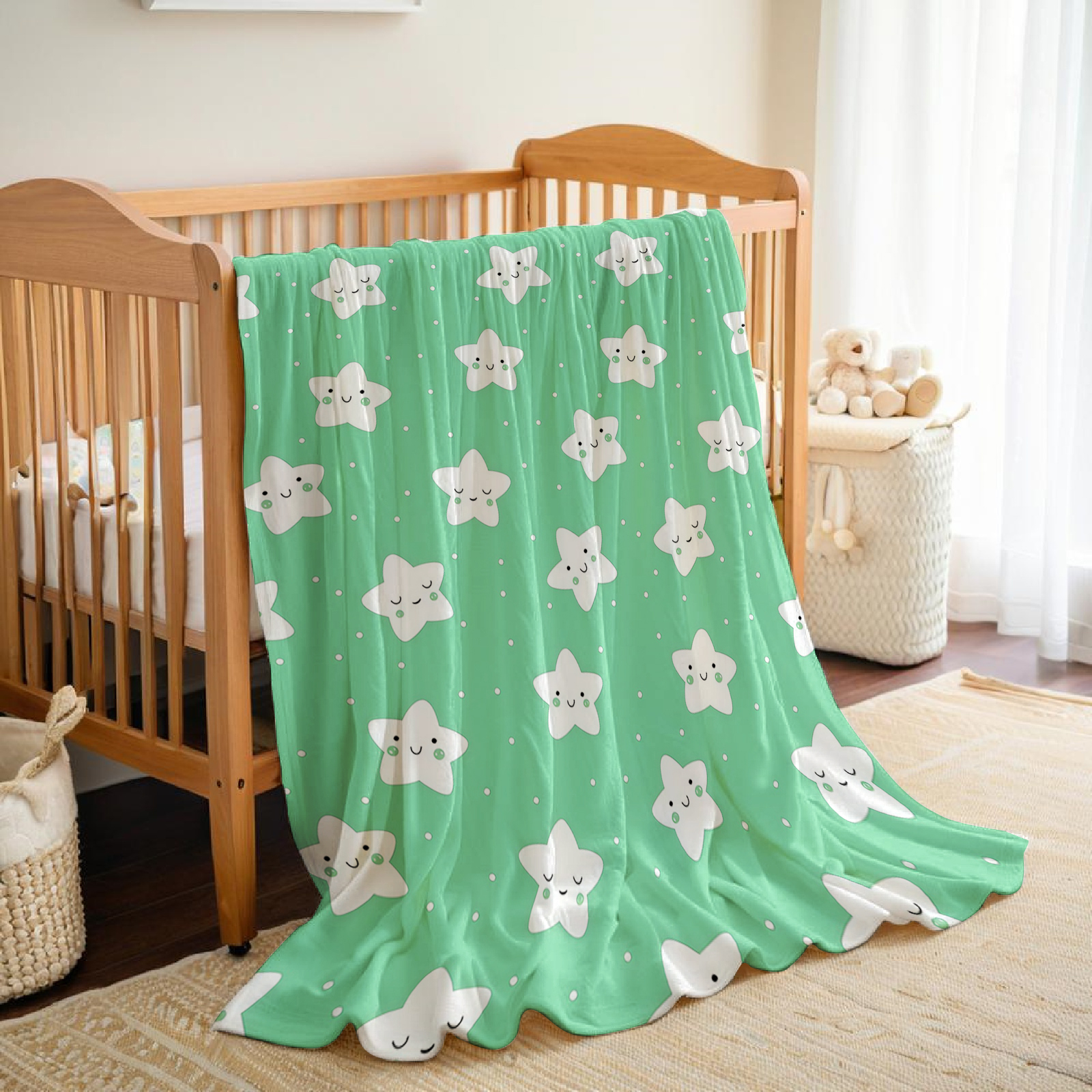 Mint Green Cute Star Lightweig – Christmas Throw Blanket Bewertung und Preis