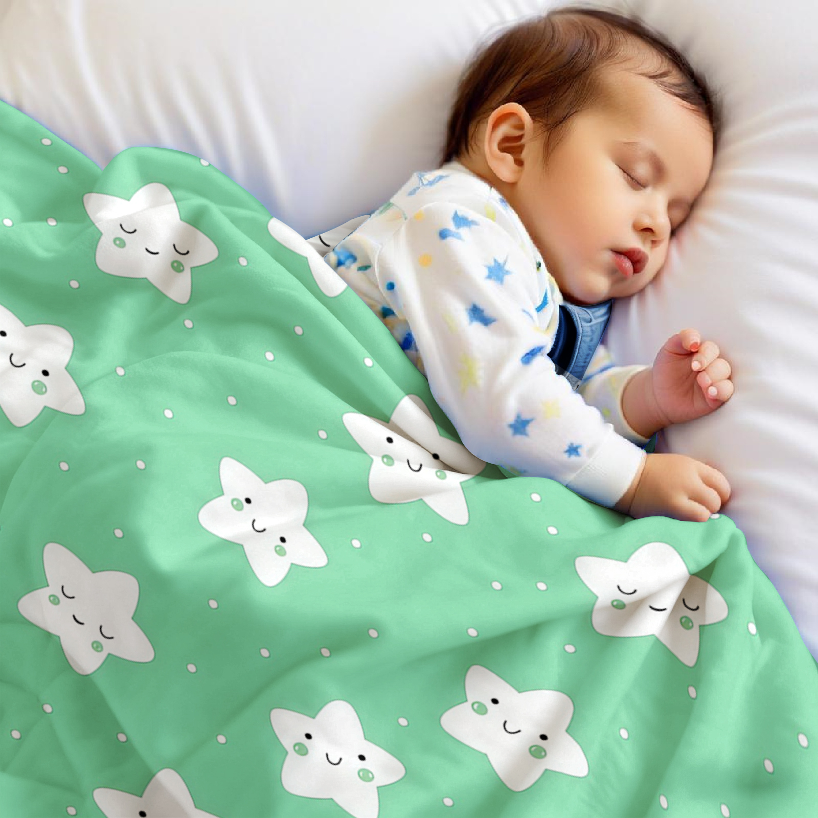 Mint Green Cute Star Lightweig – Christmas Throw Blanket Bewertung und Preis