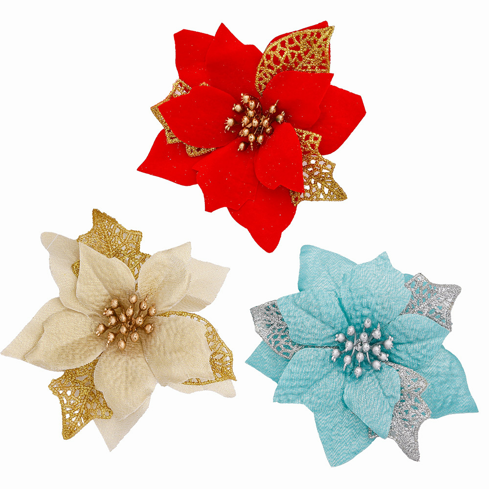 10Pcs Glitter Artificial Flowe – Christmas Wreath Fake Bewertung und Preis