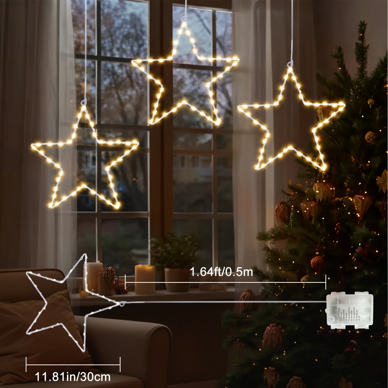 6/3pcs Battery Operated Hangin – Christmas Lights Outdoor Bewertung und Preis