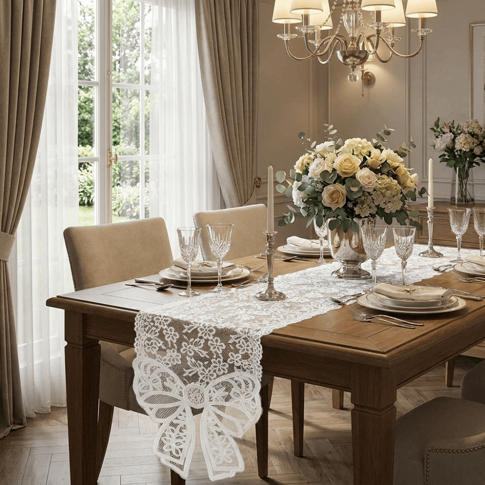 French Elegant Floral Cut-Out  – Christmas Table Runner Bewertung und Preis