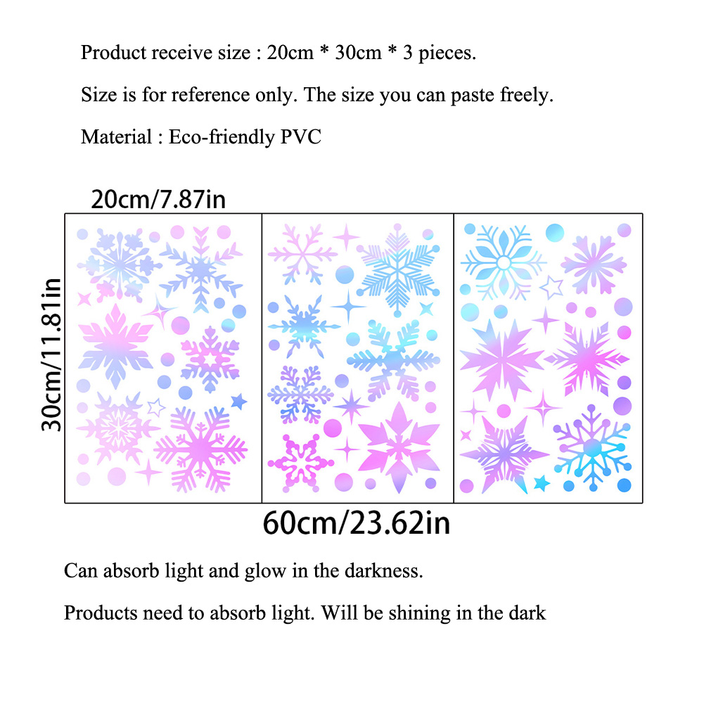 Colorful Luminous Snowflakes W – Snowflake Window Decal Bewertung und Preis