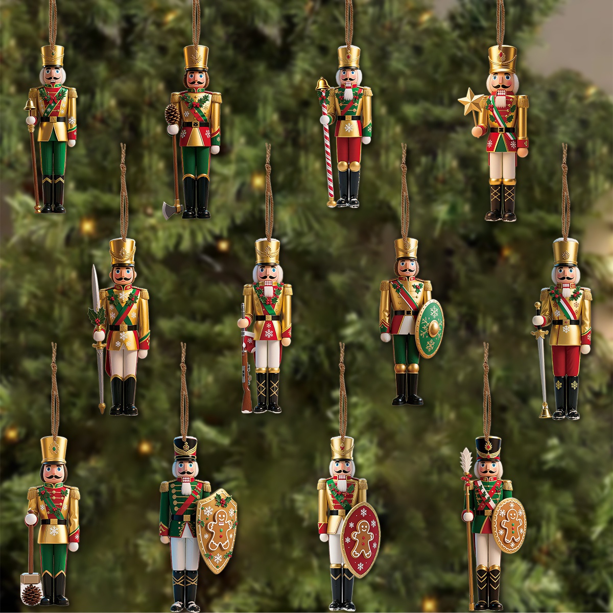 12pcs 2D Flat Wooden Christmas – Nutcracker Figurine Bewertung und Preis