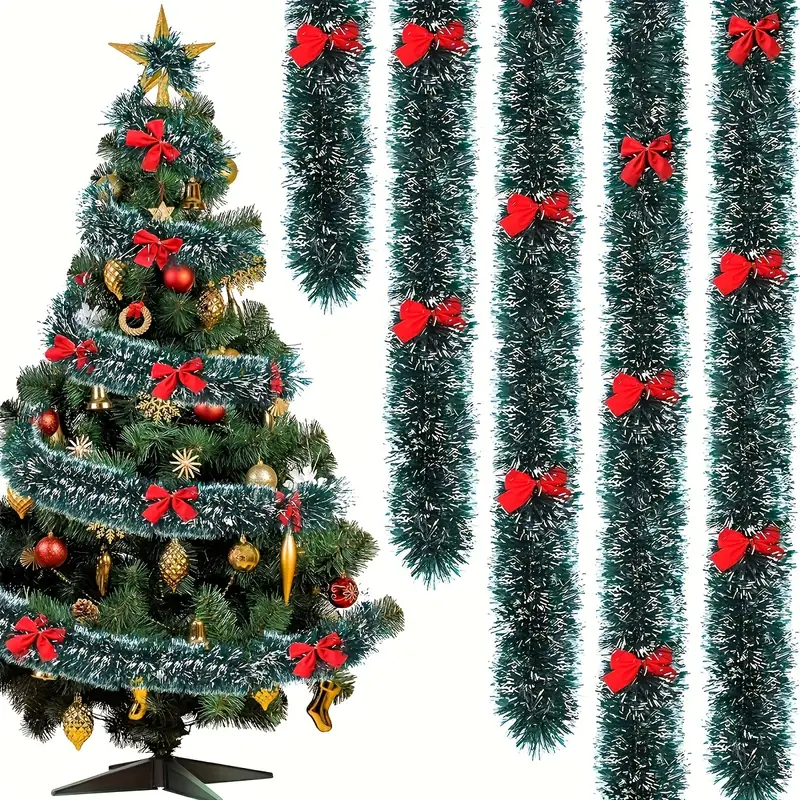 Christmas Bow Tinsel Ribbons G – Tinsel Garland Decoration Bewertung und Preis