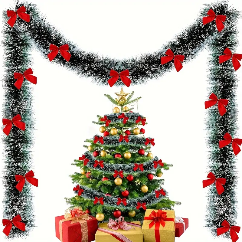 Christmas Bow Tinsel Ribbons G – Tinsel Garland Decoration Bewertung und Preis