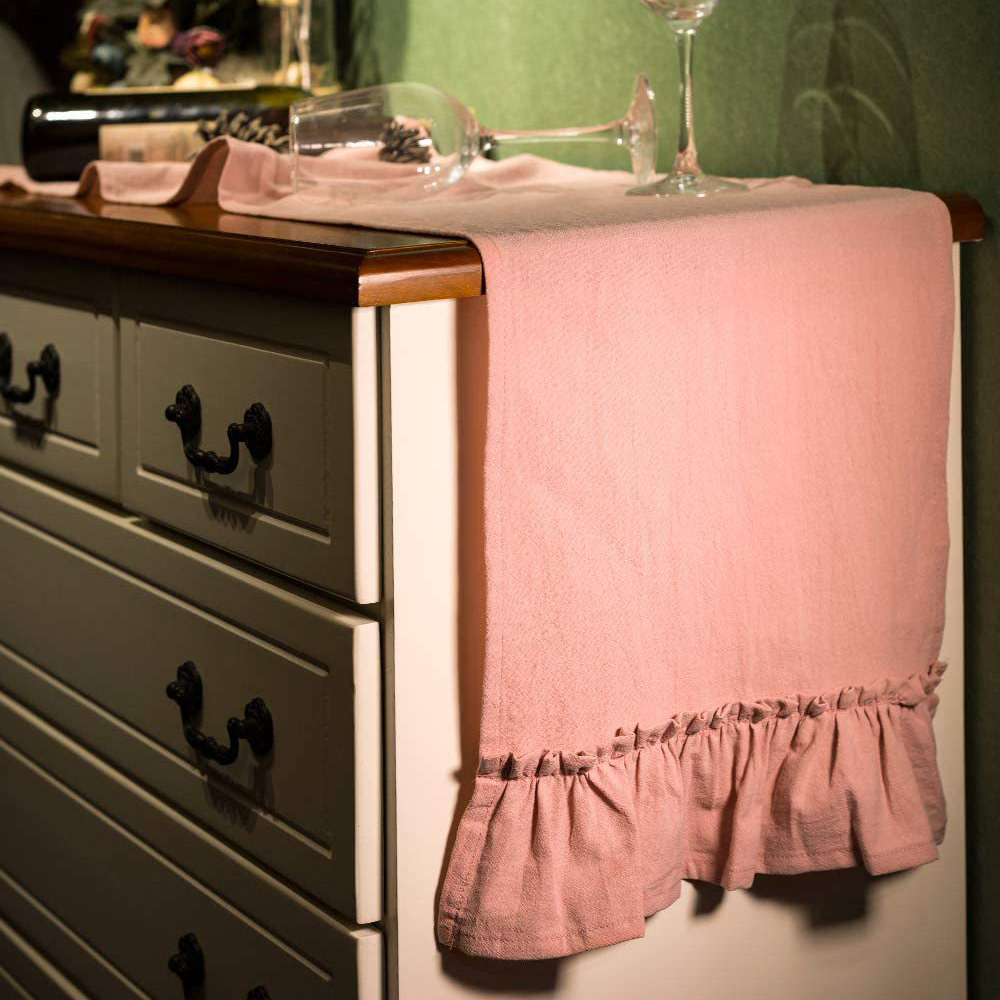 Cotton Ruffles Table Runner Ev – Christmas Table Runner Bewertung und Preis