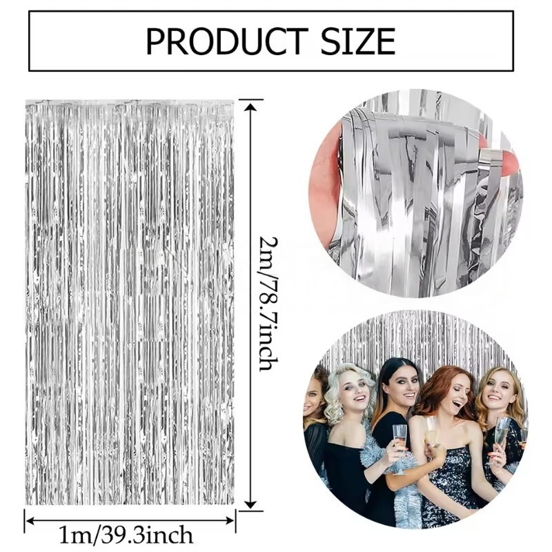 1/2/3Pack Glitter Party Backdr – Tinsel Garland Decoration Bewertung und Preis