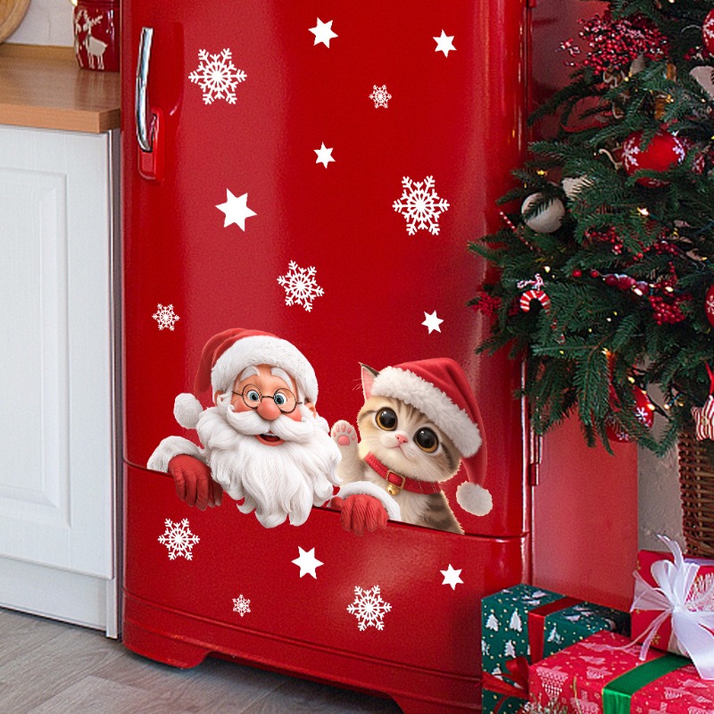 Kitten Santa Claus Window Stic – Snowflake Window Decal Bewertung und Preis