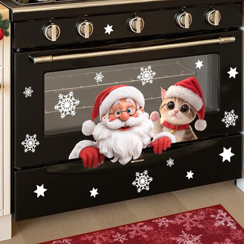Kitten Santa Claus Window Stic – Snowflake Window Decal Bewertung und Preis