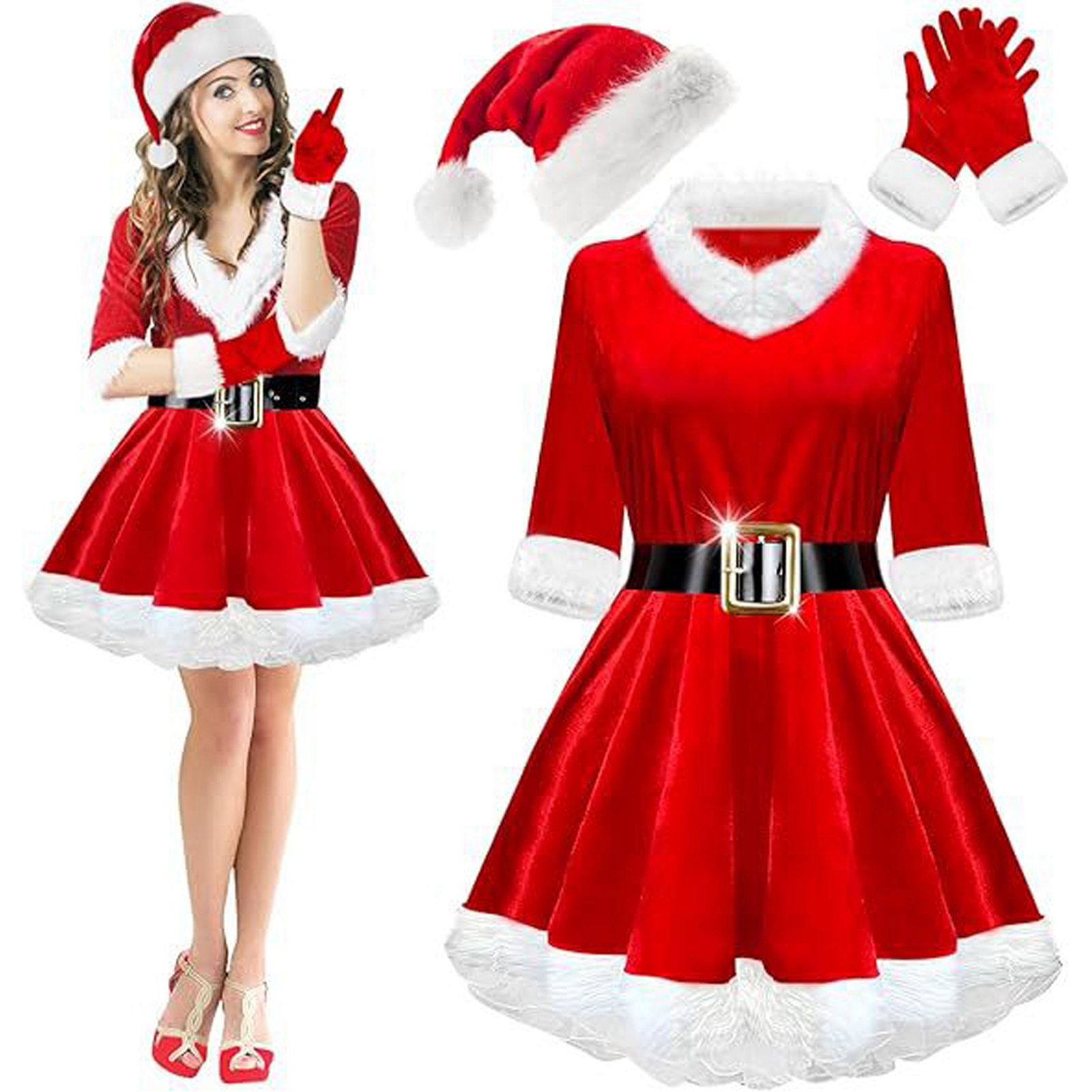 Christmas Dress for Adults Red – Elf Costume Christmas Bewertung und Preis