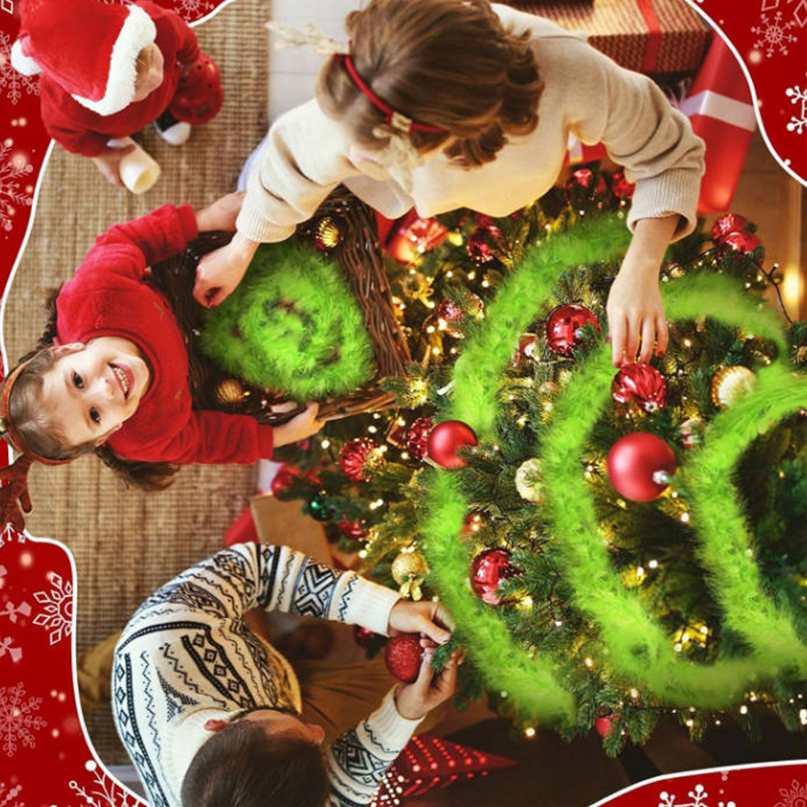Christmas Garland 3 PCS 20 Fee – Tinsel Garland Decoration Bewertung und Preis