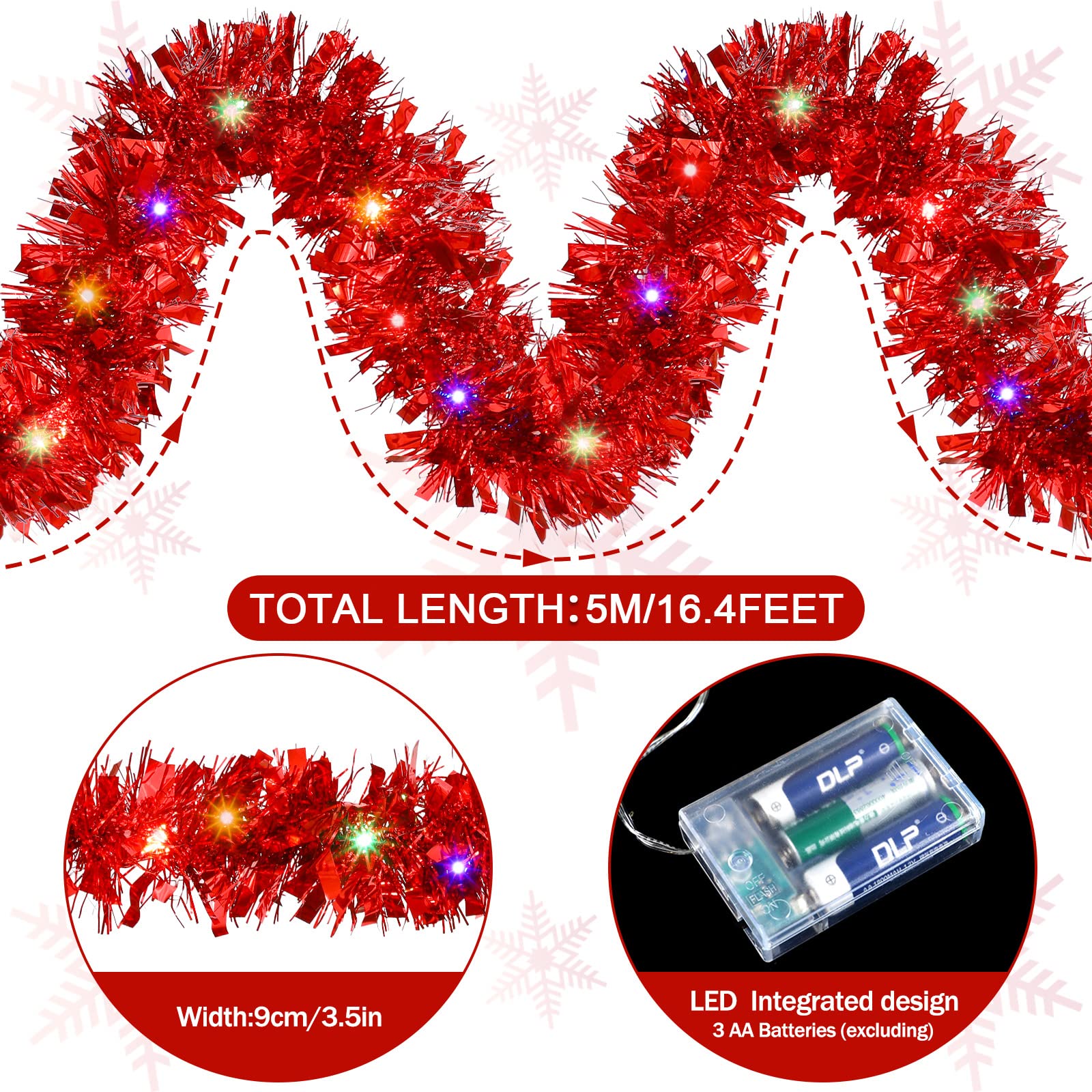 1/3pcs 5M Christmas Tinsel Gar – Tinsel Garland Decoration Bewertung und Preis