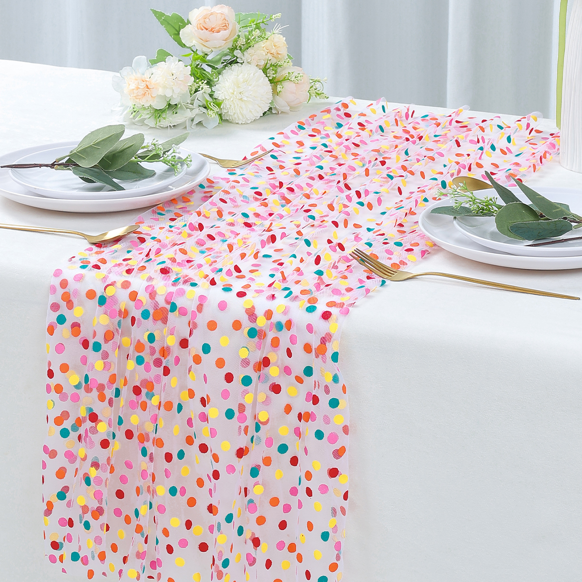 Colorful Dot Gauze Table Runne – Christmas Table Runner Bewertung und Preis