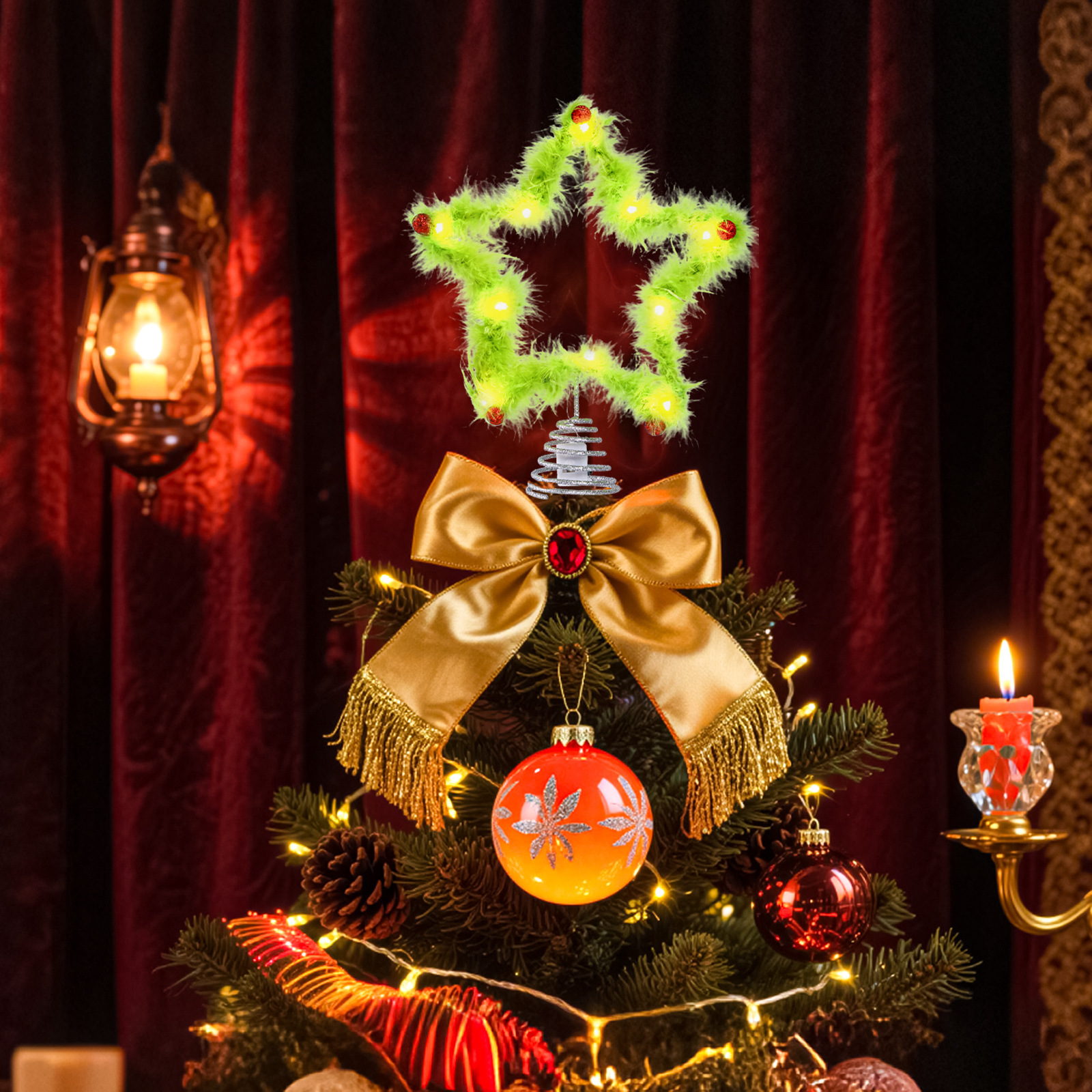 Christmas Fuzzy Grinch Star Tr – Star Tree Topper Bewertung und Preis