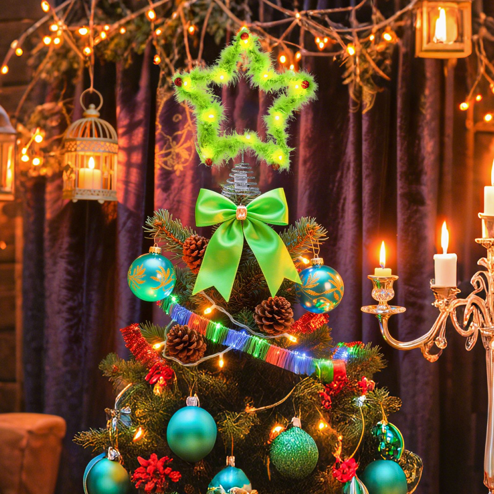 Christmas Fuzzy Grinch Star Tr – Star Tree Topper Bewertung und Preis