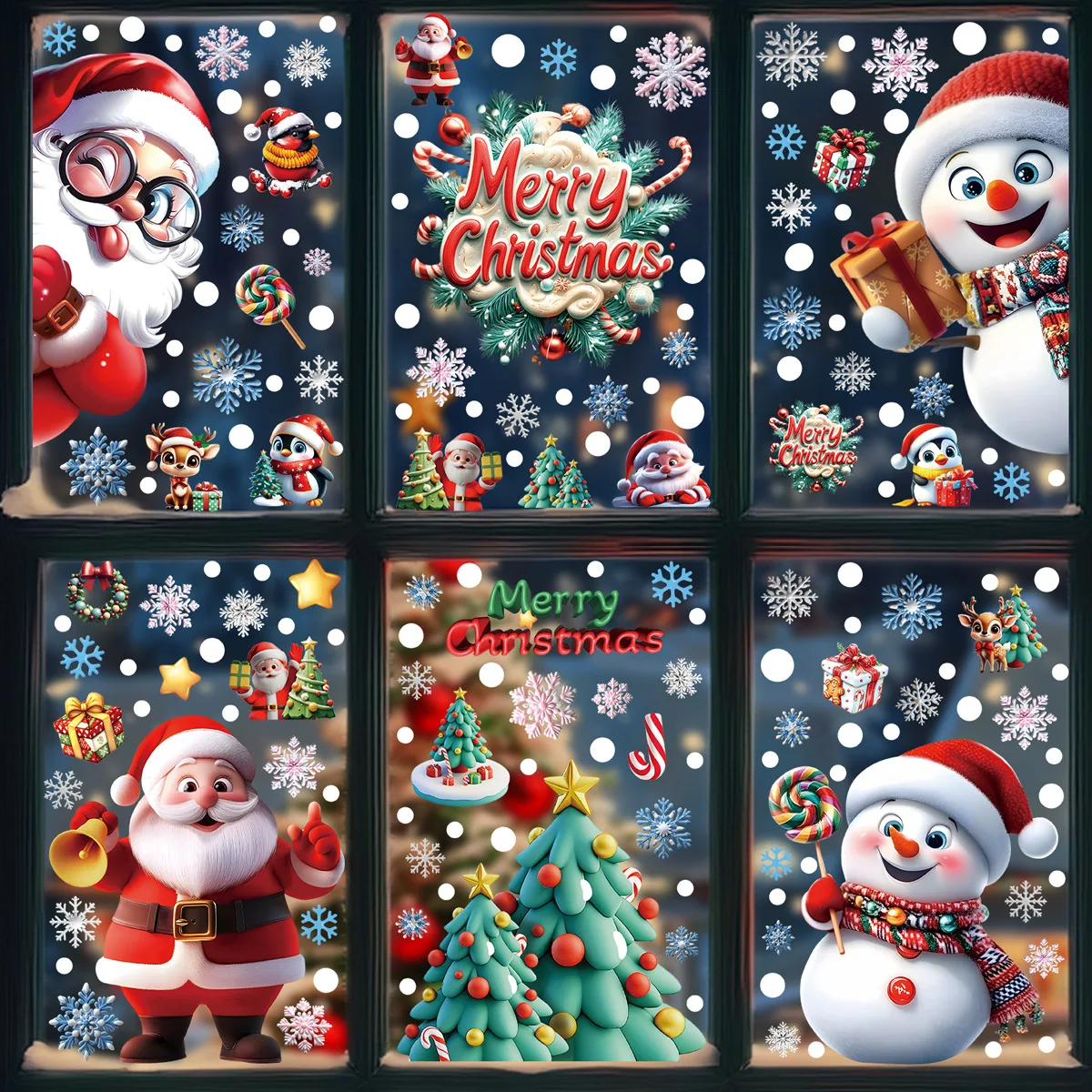 2025 Christmas Static Window C – Snowflake Window Decal Bewertung und Preis