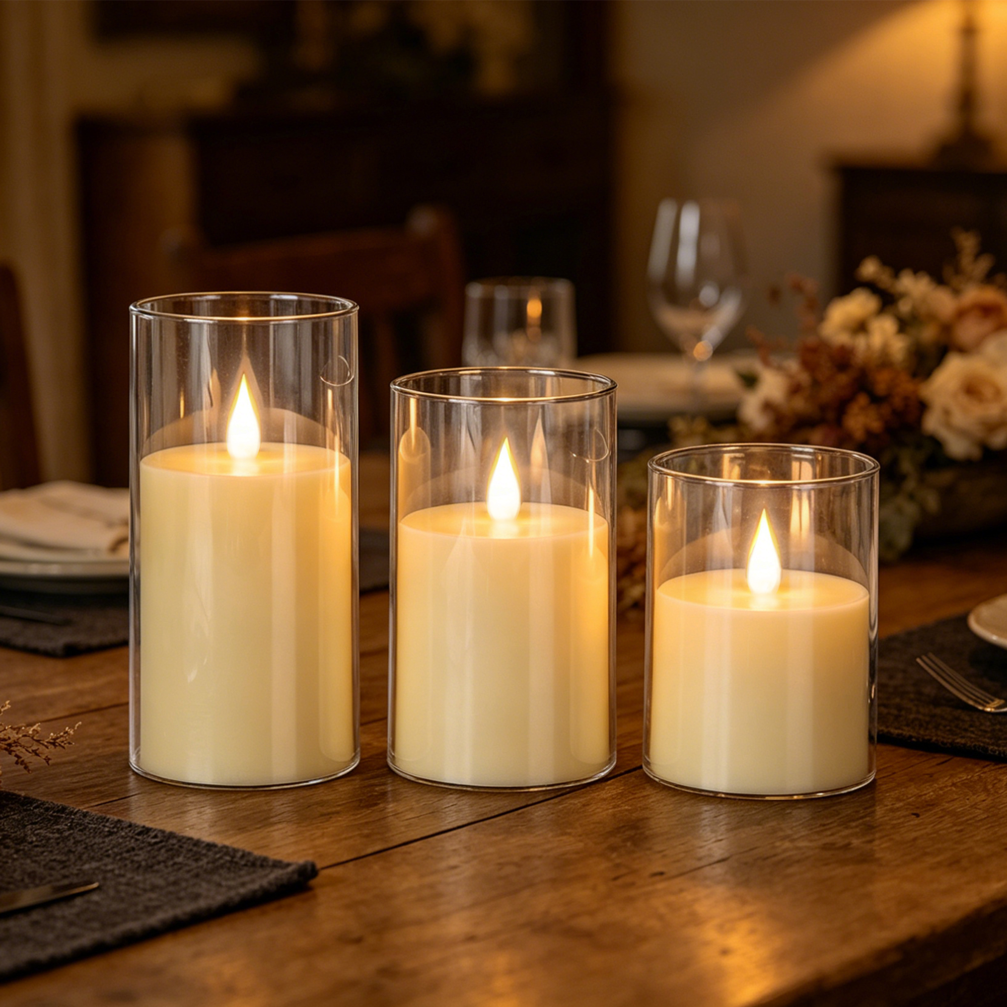 3-Piece LED Flame-Free Candle  – Holiday Candle Set Bewertung und Preis