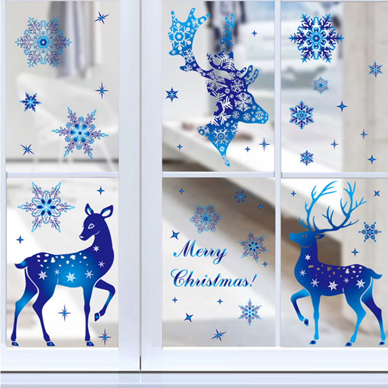 Christmas Window Stickers Elk  – Snowflake Window Decal Bewertung und Preis
