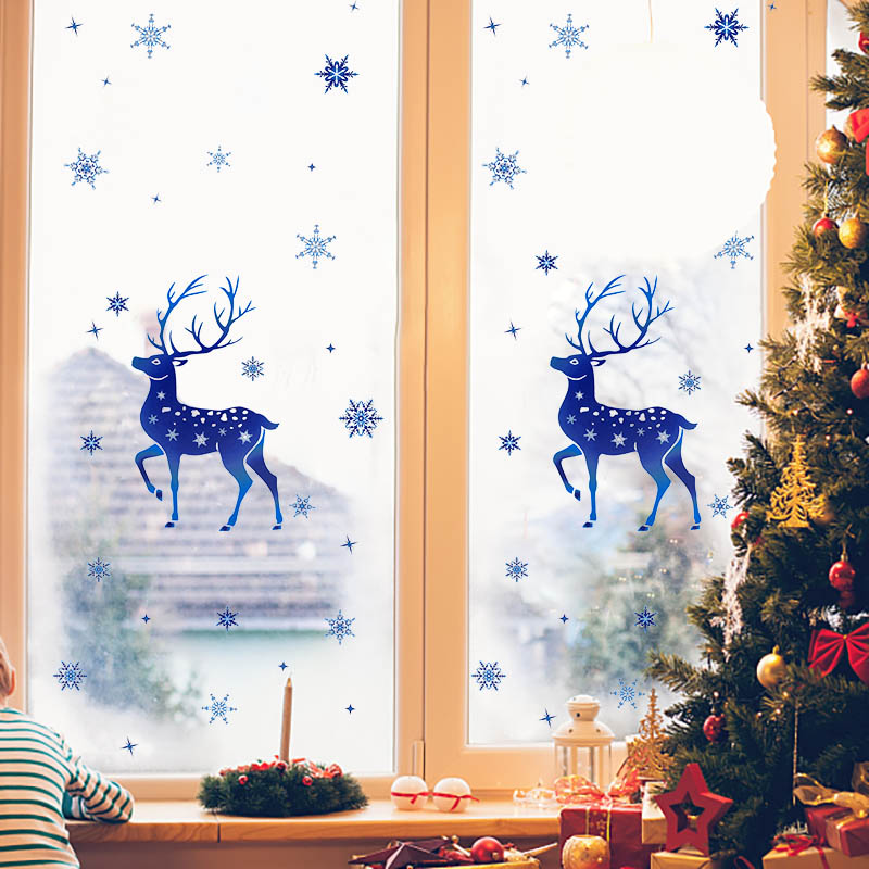 Christmas Window Stickers Elk  – Snowflake Window Decal Bewertung und Preis