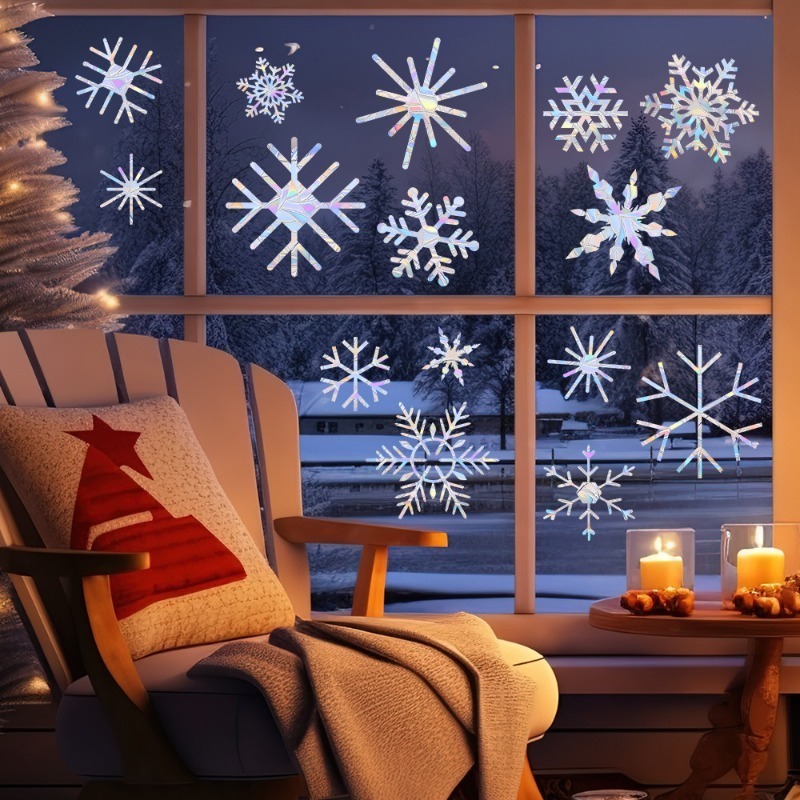 Xmas Snowflake Pattern Rainbow – Snowflake Window Decal Bewertung und Preis