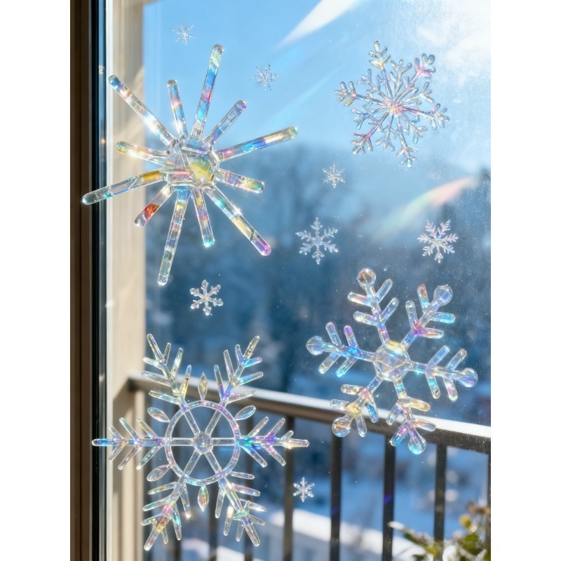 Xmas Snowflake Pattern Rainbow – Snowflake Window Decal Bewertung und Preis